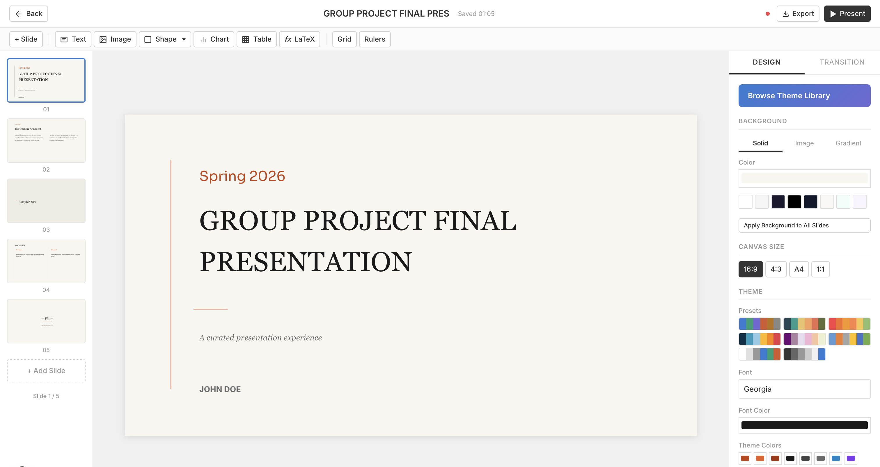 Presentation Builder screenshot